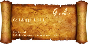 Gilányi Lili névjegykártya